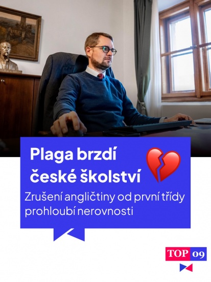 Ministr školství právě poslal české děti o krok zpátky.

Angličtina patří do školy povinně a přirozeně už od 1. třídy. V době, kdy se svět propojuje rychleji než kdy dřív, kdy děti vyrůstají v prostředí internetu, umělé inteligence a globální konkurence, je to rozhodnutí nepochopitelné.

Angličtina je základní dovedností, měla by být pro nás druhým mateřským jazykem. 
Děti z rodin, které si mohou dovolit jazykové kurzy, soukromé školy nebo pobyty v zahraničí, si poradí. Ale co ostatní? Právě škola má dát stejnou šanci všem, ne rozdíly prohlubovat.

Čím dříve se dítě s jazykem setká, tím přirozeněji si ho osvojí. To je poznatek potvrzený zkušenostmi i odborníky po celém světě.

Místo aby stát dětem otevíral dveře do světa, zavírá je. Místo ambice přichází rezignace. Místo investice do budoucnosti krok zpět.

České děti si zaslouží moderní vzdělávání, které je připraví na 21. století.