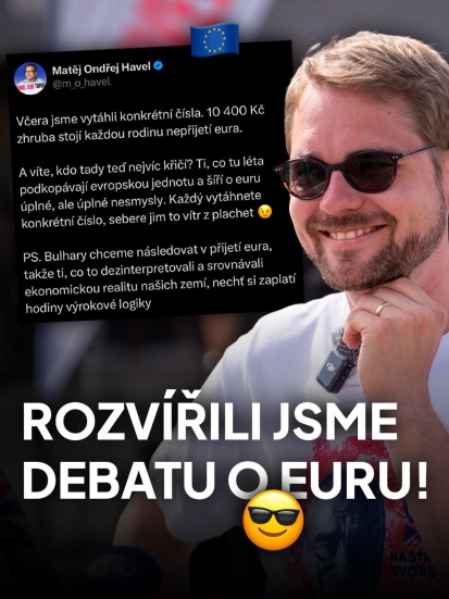 Mám radost, jakou diskuzi se nám podařilo okolo přijetí eura rozpoutat a slibuji, že budeme pokračovat 