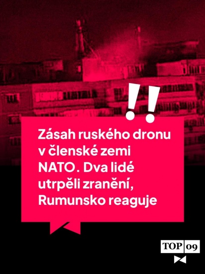 Ruský dron zasáhl dům na území alianční země Rumunska. Tohle musí být slovy kremelského režimu naše „červená linie”!

Pane premiére @andrejbabis, proč myslíte, že TOP 09 požaduje navyšování výdajů na obranu až k 5 % HDP do roku 2035? Okamžitě začněte konat. V zájmu Česka, v zájmu Evropy.