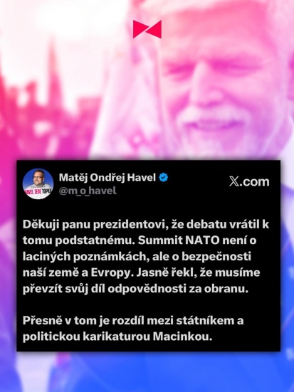 Děkuji @prezident_pavel ✌️